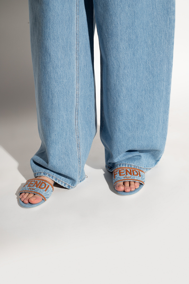 Fendi blue shops slides